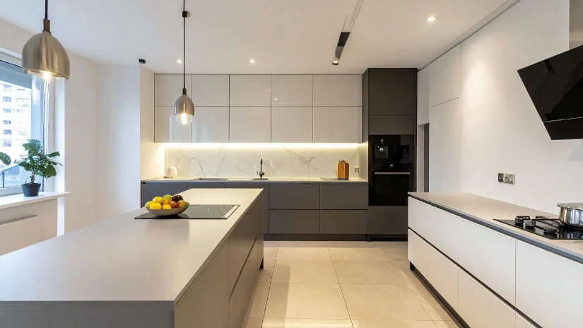 Kitchen with full-spectrum lighting