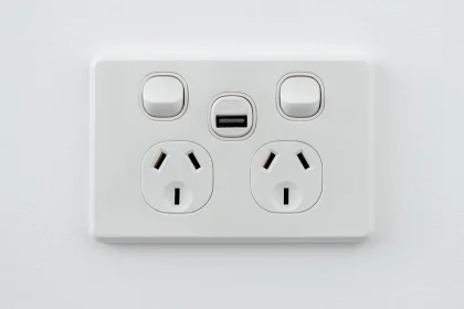 USB Plug Switch installed into wall