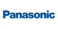 blue panasonic logo on white background