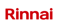 Rinnai logo red writing on white background