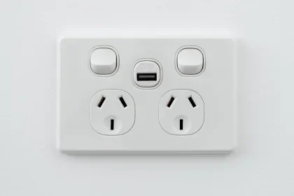 USB Plug Switch installed into wall