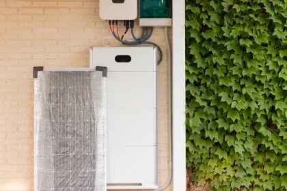 Solar battery installed in garage with inverter for Solar Power by COYCO